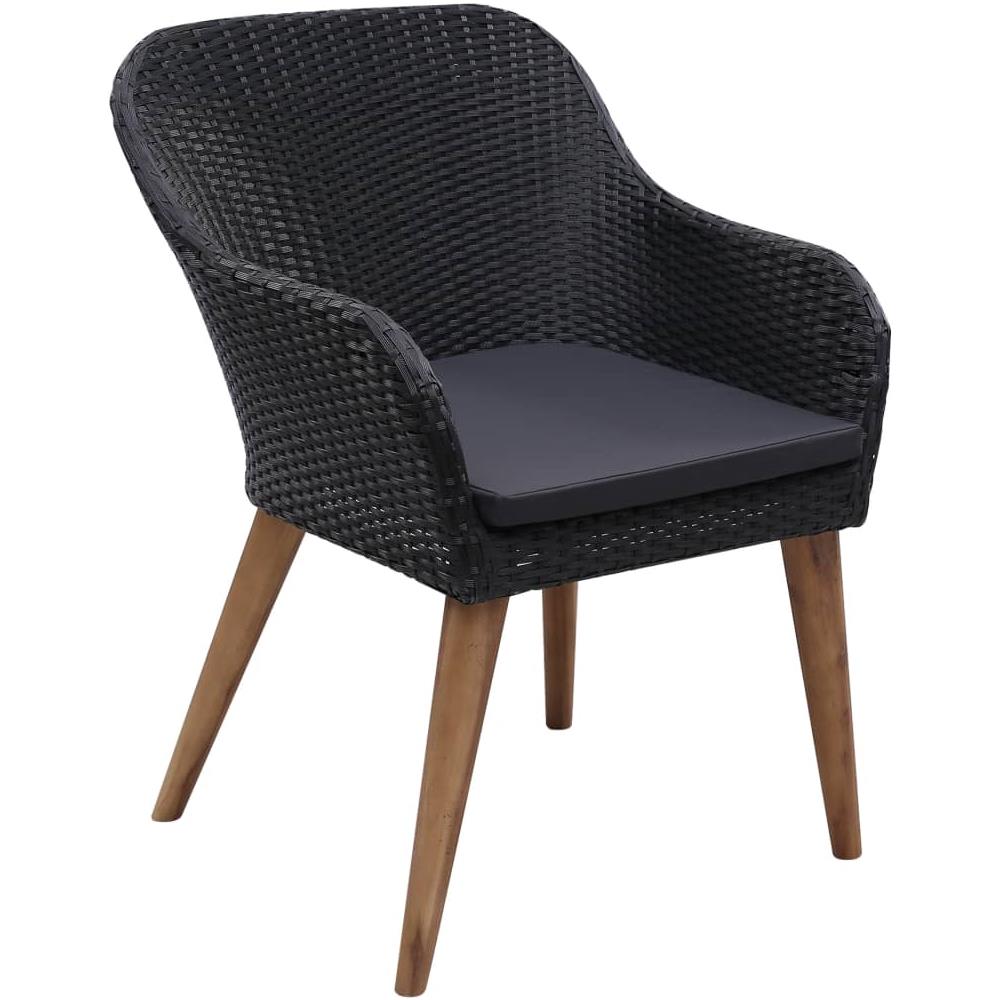 Set Mobili Da Pranzo Per Giardino 5 Pz Nero - Foto 3
