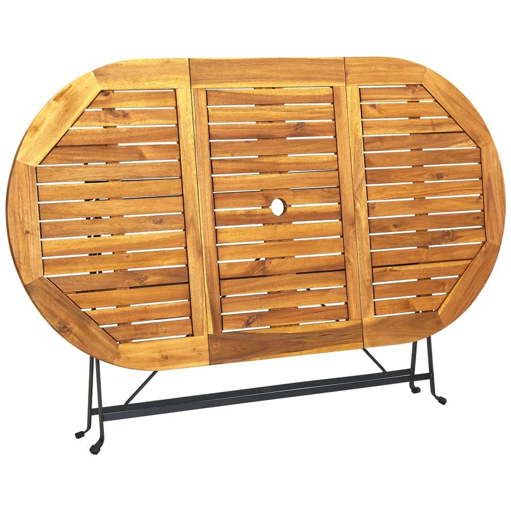 Tavolo da Giardino 160x85x74 cm Legno Massello di Acacia Ovale - Foto 2