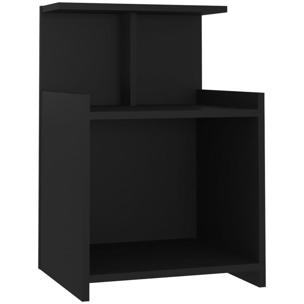 Comodino Nero 40x35x60 cm in Legno Multistrato - Foto 2