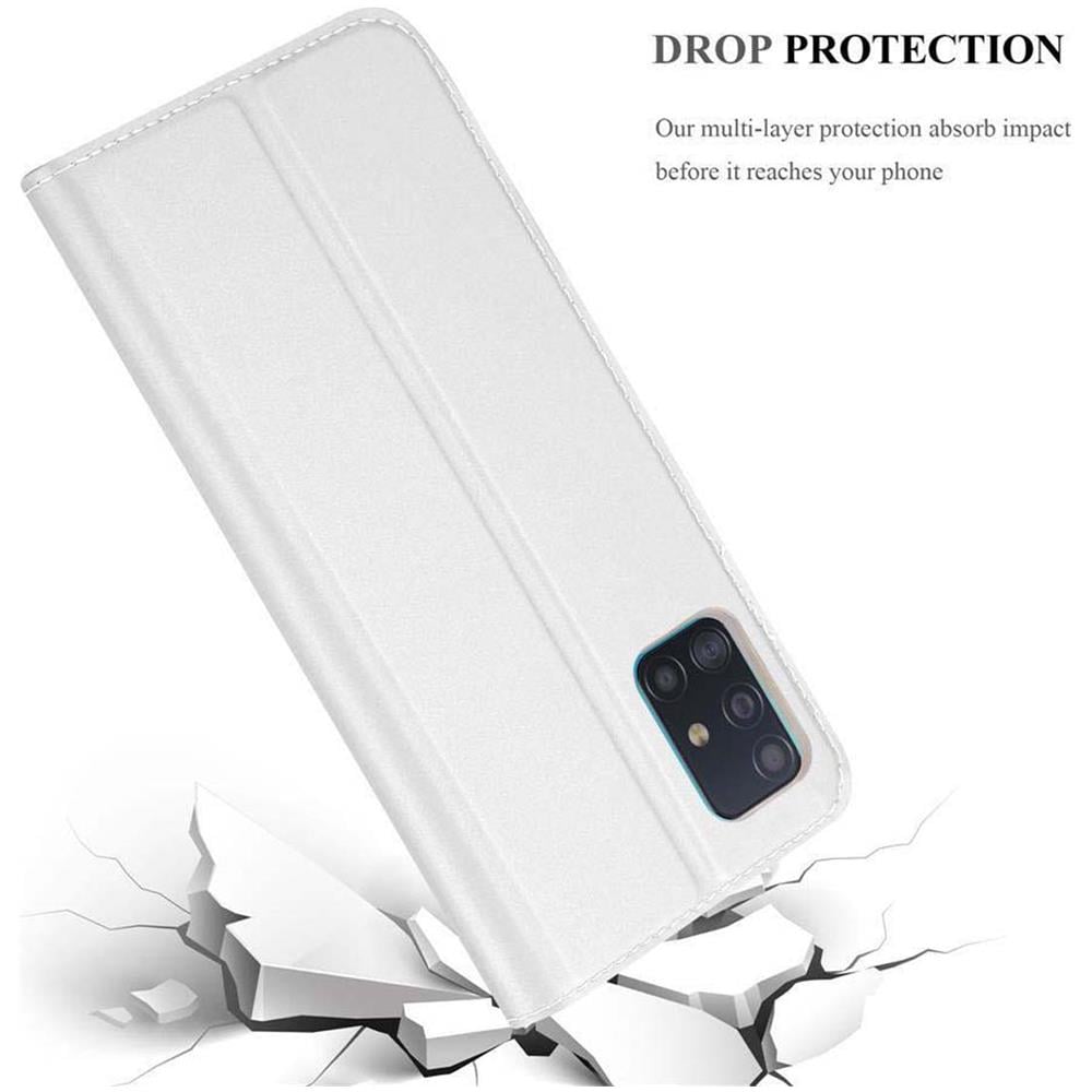 Custodia Compatibile Con Samsung Galaxy A51 In Classy Argento - Coperchio Protettiva Con Chiusura Magnetica, Funzione Stand E Tasca Per Le Carte - Foto 8