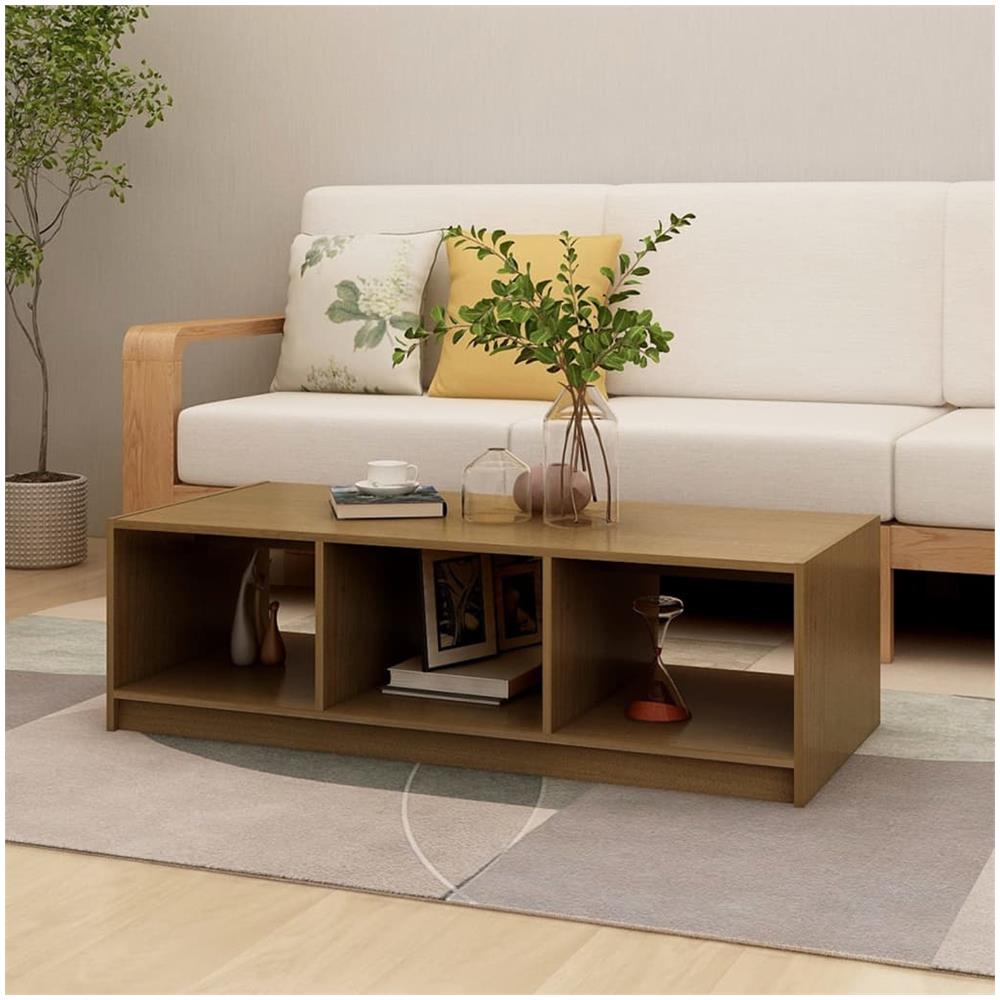 Tavolino Da Salotto Miele 110x50x34 Cm Legno Massello Di Pino - Foto 1