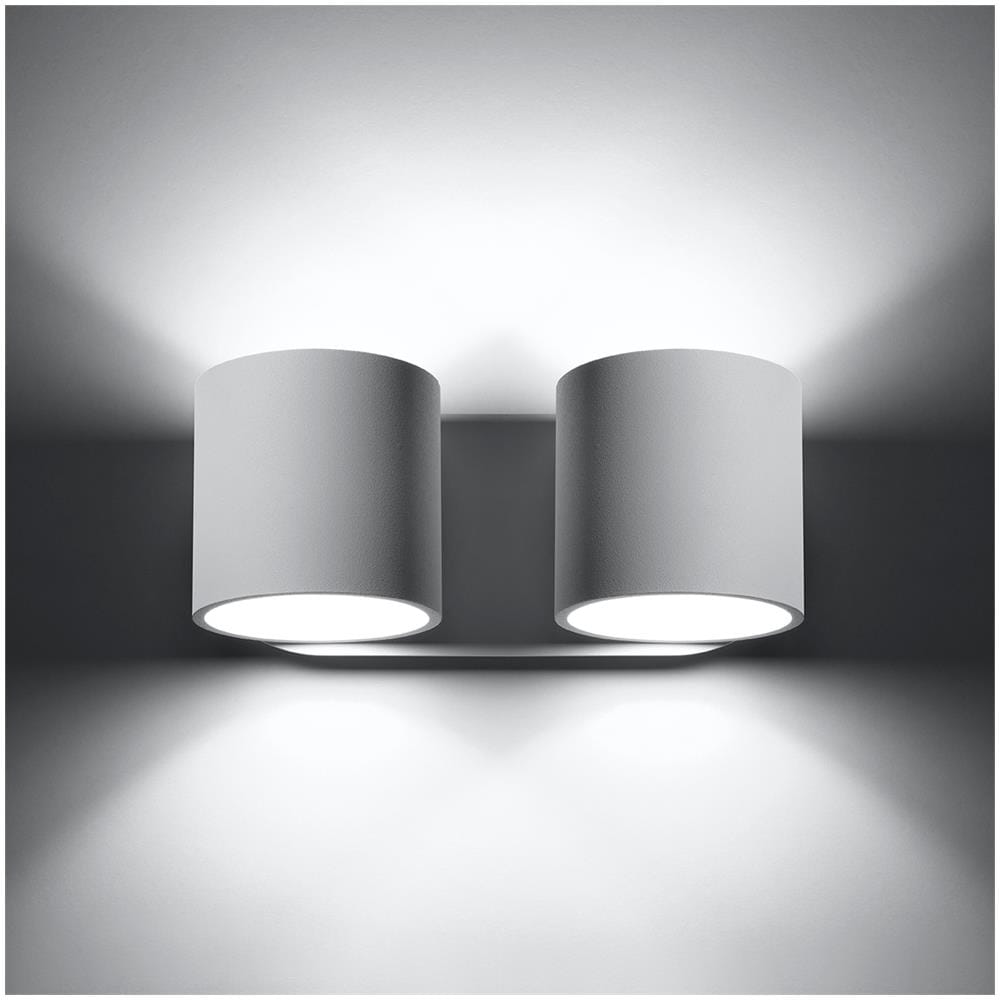 Applique Da Parete In Alluminio Orbis 2 Sollux Bianco 100x120x260 Mm Alluminio - Foto 2