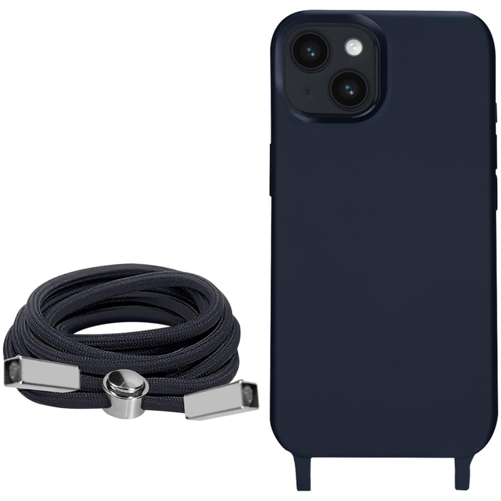 Cover Semirigida Per Iphone 14 Cordino Nylon Intrecciato 80 Cm Blu - Foto 2