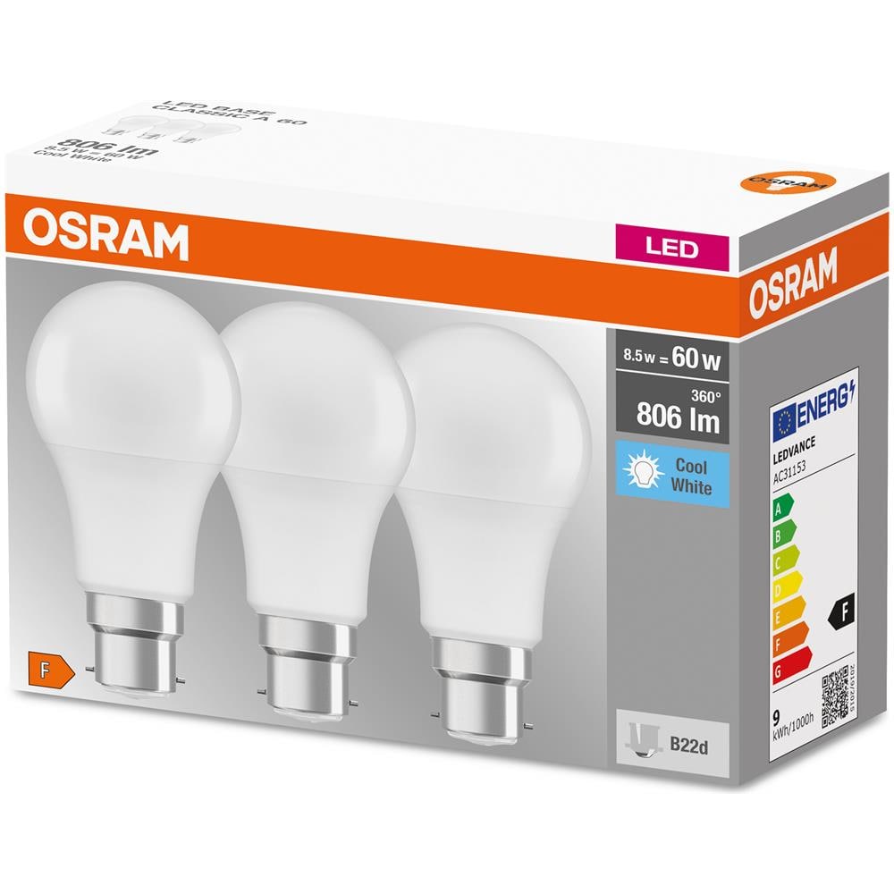 Lampada Led | Attacco: B22d | Cool White | 4000 K | 8,50 W | Sostituzione Per 60 W Incandescent Bulb | Opaco | Led Base Classic A - Foto 1