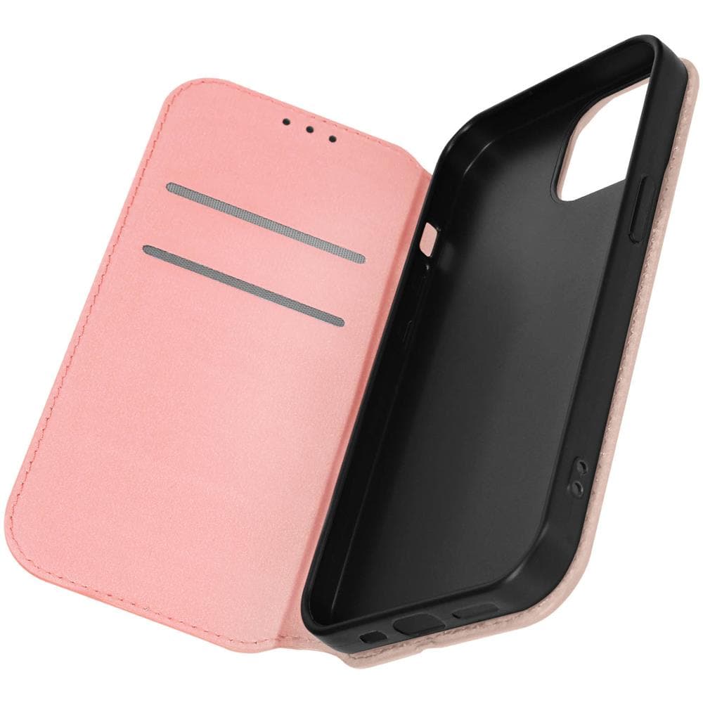 Custodia Per Iphone 15 Plus Portafoglio Funzione Supporto Video Rosa - Foto 1