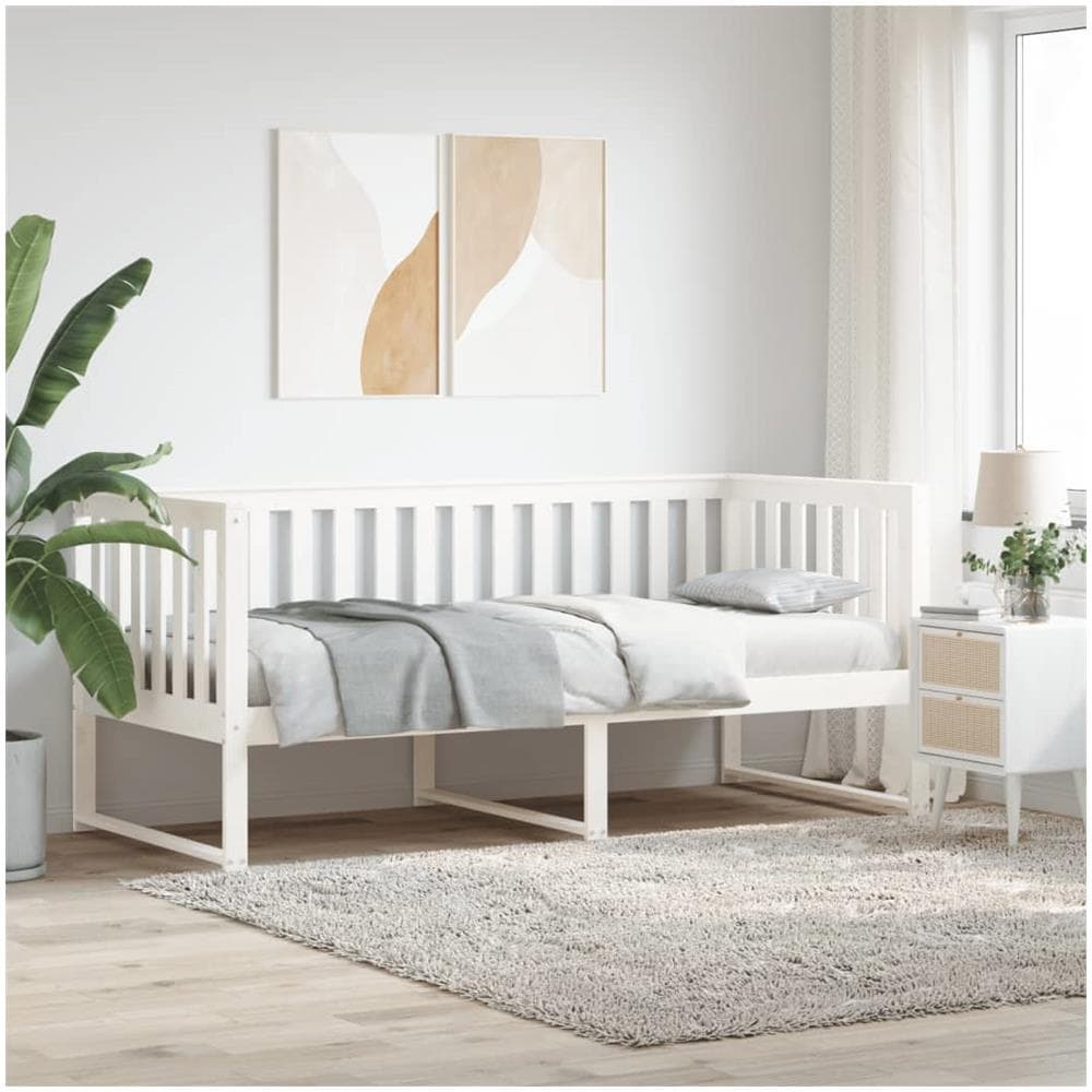 Dormeuse Bianca 90x200 Cm In Legno Massello Di Pino - Foto 1