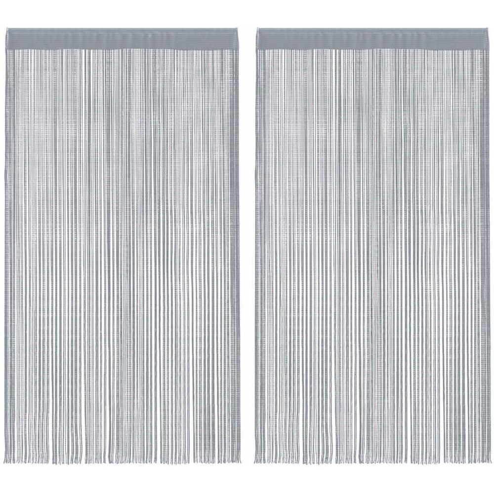 Tende a Filo 2 pz Grigio Chiaro 100x250 cm - Foto 1