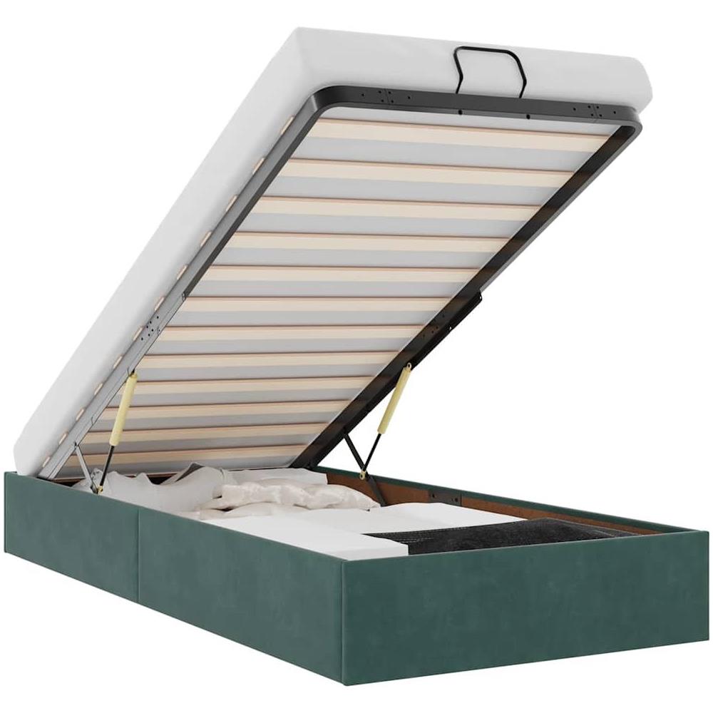 Struttura Letto Pouf Senza Materasso 100x200 cm Velluto - Foto 1