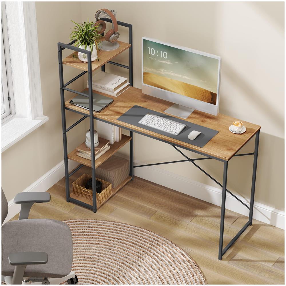 Scrivania per computer Valora MAX 4.0 con gambe in rovere nero, design moderno - Foto 2