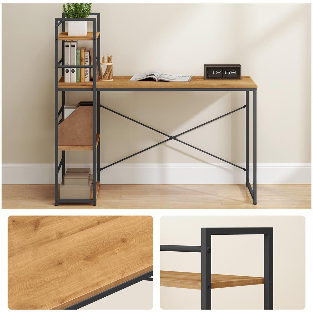 Scrivania per computer Valora MAX 4.0 con gambe in rovere nero, design moderno - Foto 6