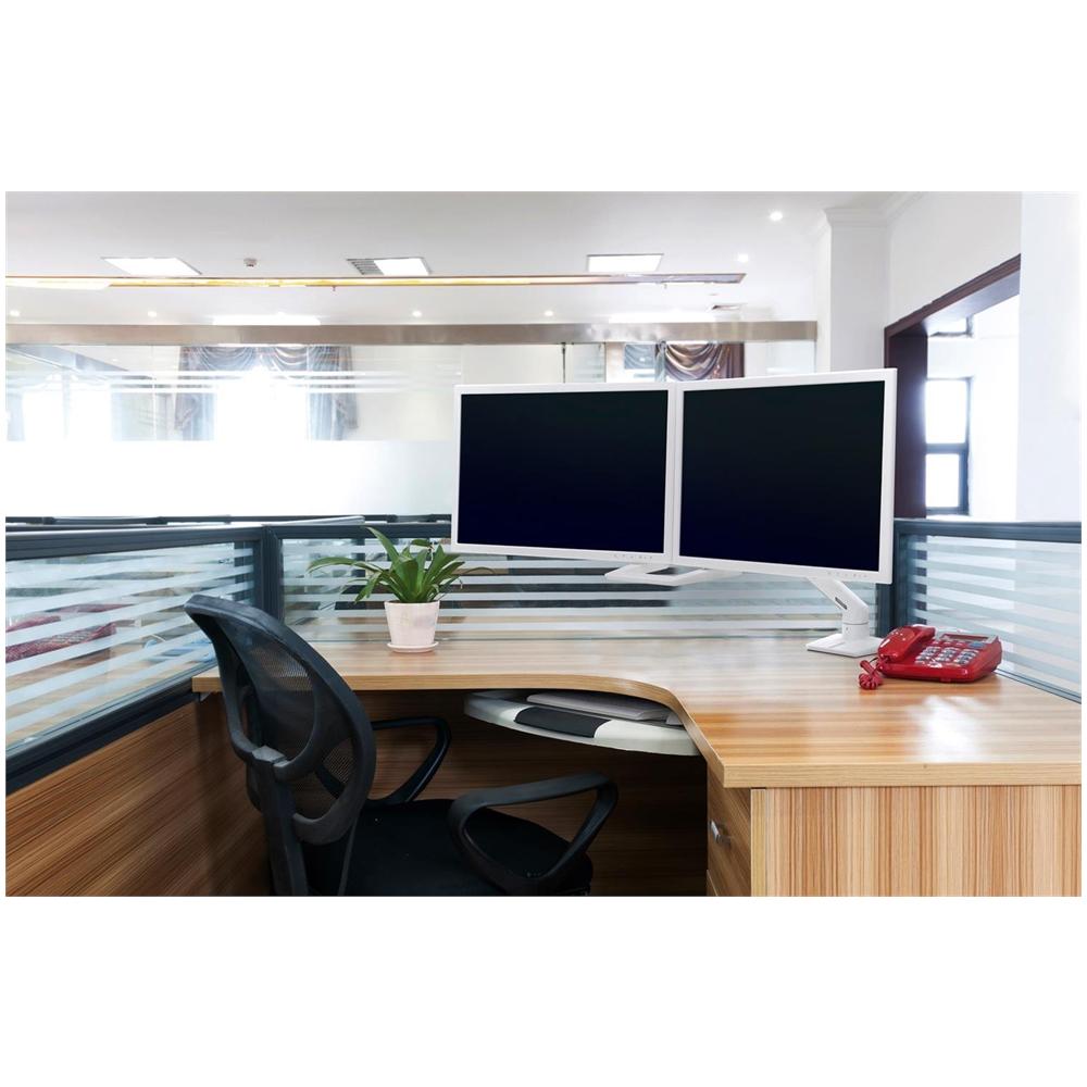 Braccio Serie HX da Scrivania a Doppio Monitor 32" Portata Max 7.9 Kg Bianco - Foto 2