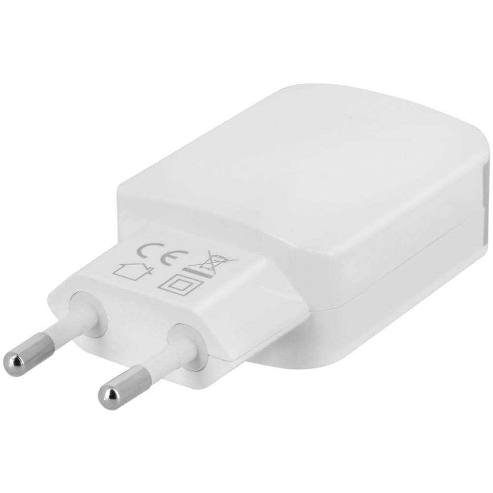 Alimentatore Muro 2x Porte Usb 1a + 2.1a Ricarica Simultanea Smartphone E Tablet - Foto 1