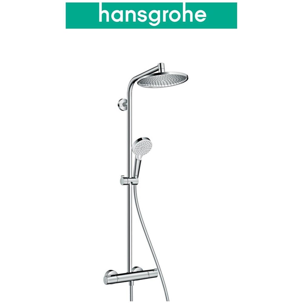 Colonna Doccia Hansgrohe 27267000 Con Mix Termostatico, Soffione Ø240, Doccetta Crometta Ø100 (2 Getti Reg.) E Flessibile Cm 160 - Foto 3