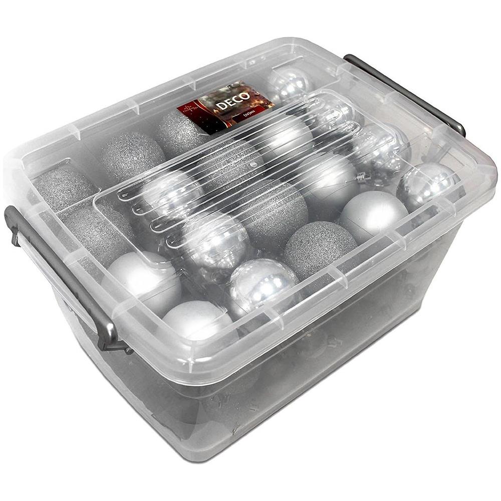 Palle Di Natale Set 70 Pezzi Argento Diverse Misure Decorazioni Albero Natale - Foto 2