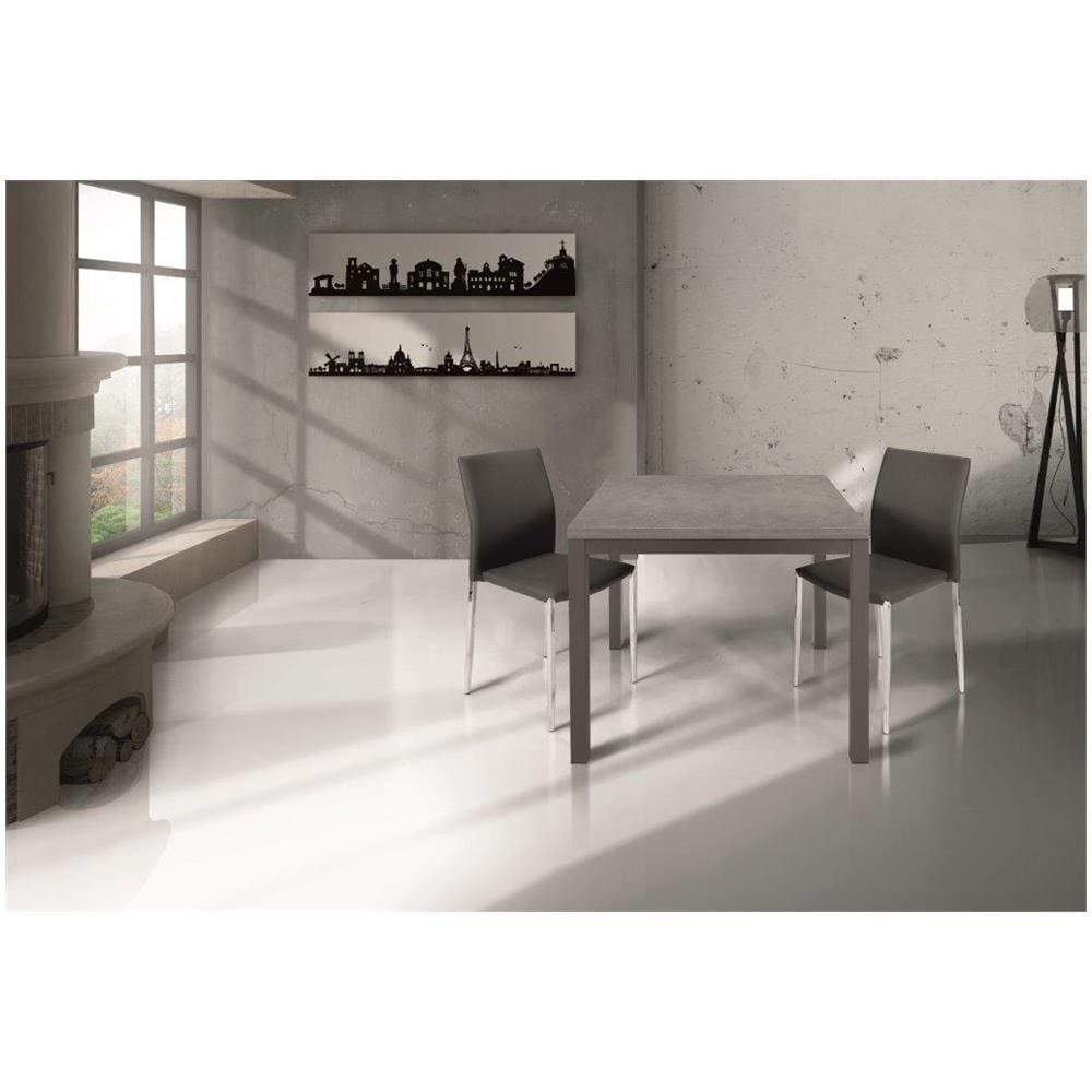 Tavolo Grigio In Metallo Allungabile A Libro 90x90cm - 180x90cm - Foto 1