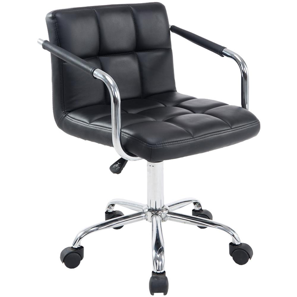 Sedia da Ufficio Lucy V2 in Similpelle Girevole - Sedia Lavoro Studio con Braccioli e 5 Ruote - Poltroncina Ufficio Nero - Foto 1