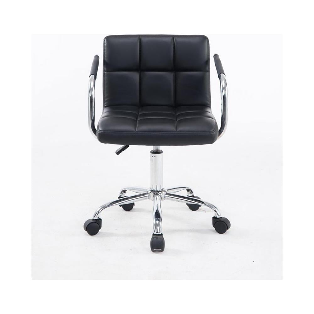 Sedia da Ufficio Lucy V2 in Similpelle Girevole - Sedia Lavoro Studio con Braccioli e 5 Ruote - Poltroncina Ufficio Nero - Foto 2