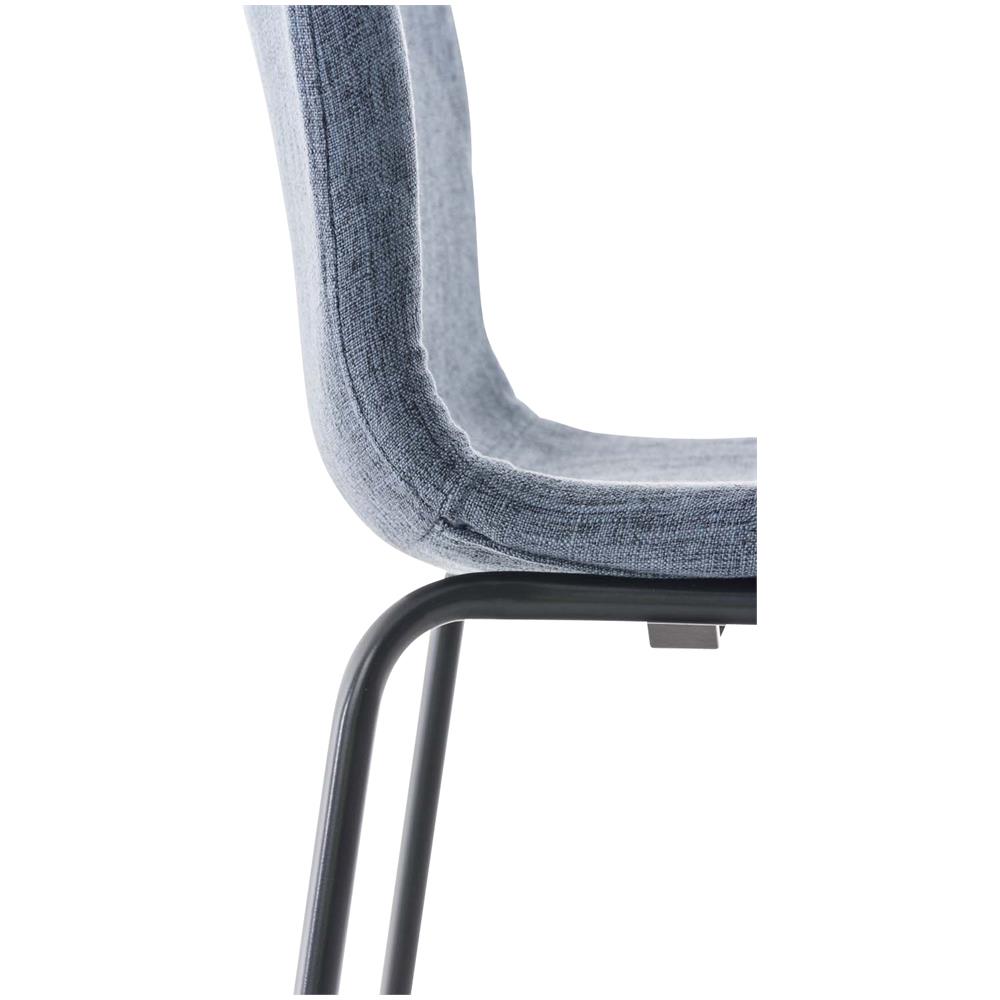 2 Sgabelli Alti HOOVER in Tessuto - Set 2 Sgabelli Bar Design H76 cm I Sedie Sgabello Ergonomiche con Schienale Blu Nero - Foto 5