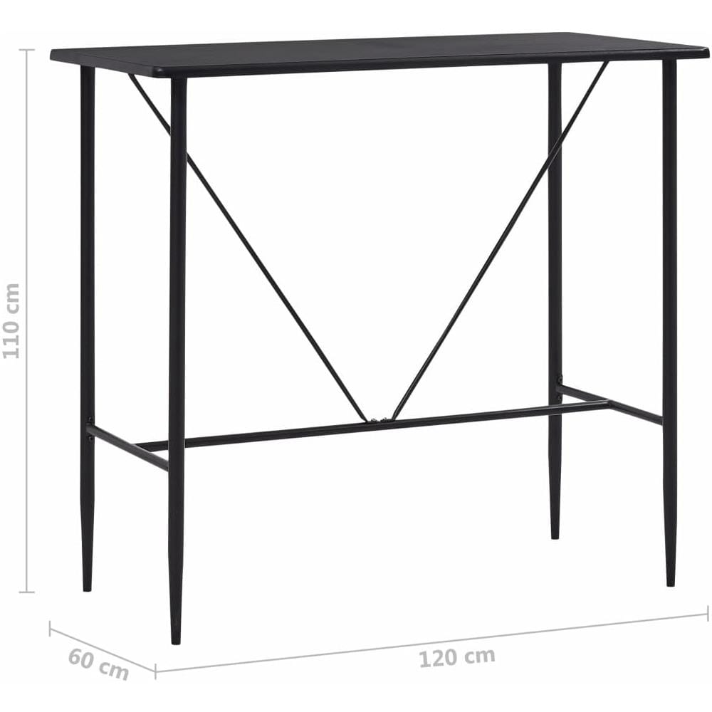 Tavolo Da Bar Nero 120x60x110 Cm In Mdf - Foto 11