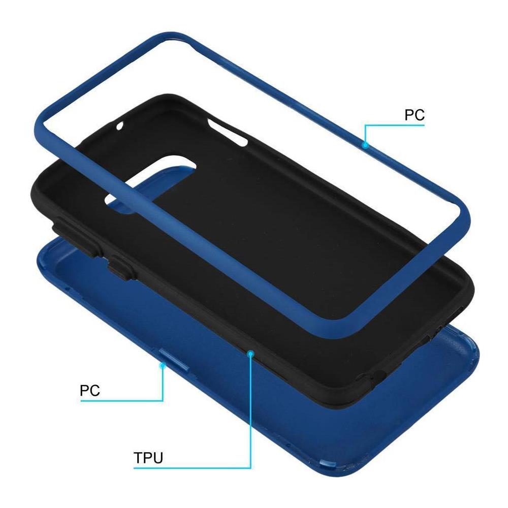 Custodia Compatibile Con Samsung Galaxy S10 In Blu Scuro - Coperchio Protettivo Ibrido Con Silicone Tpu All'interno E 2 Pezzi Di Plastica All'esterno - Foto 8