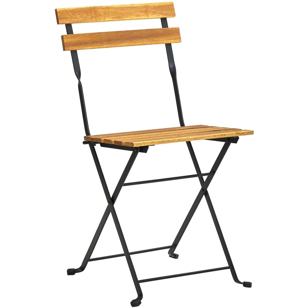 Sedie da Bistro Pieghevoli 4 pz in Legno Massello d'Acacia - Foto 2