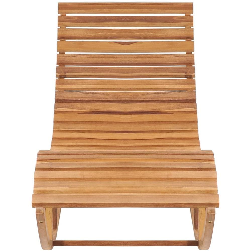 Lettino Prendisole a Dondolo con Cuscino in Massello di Teak - Foto 2