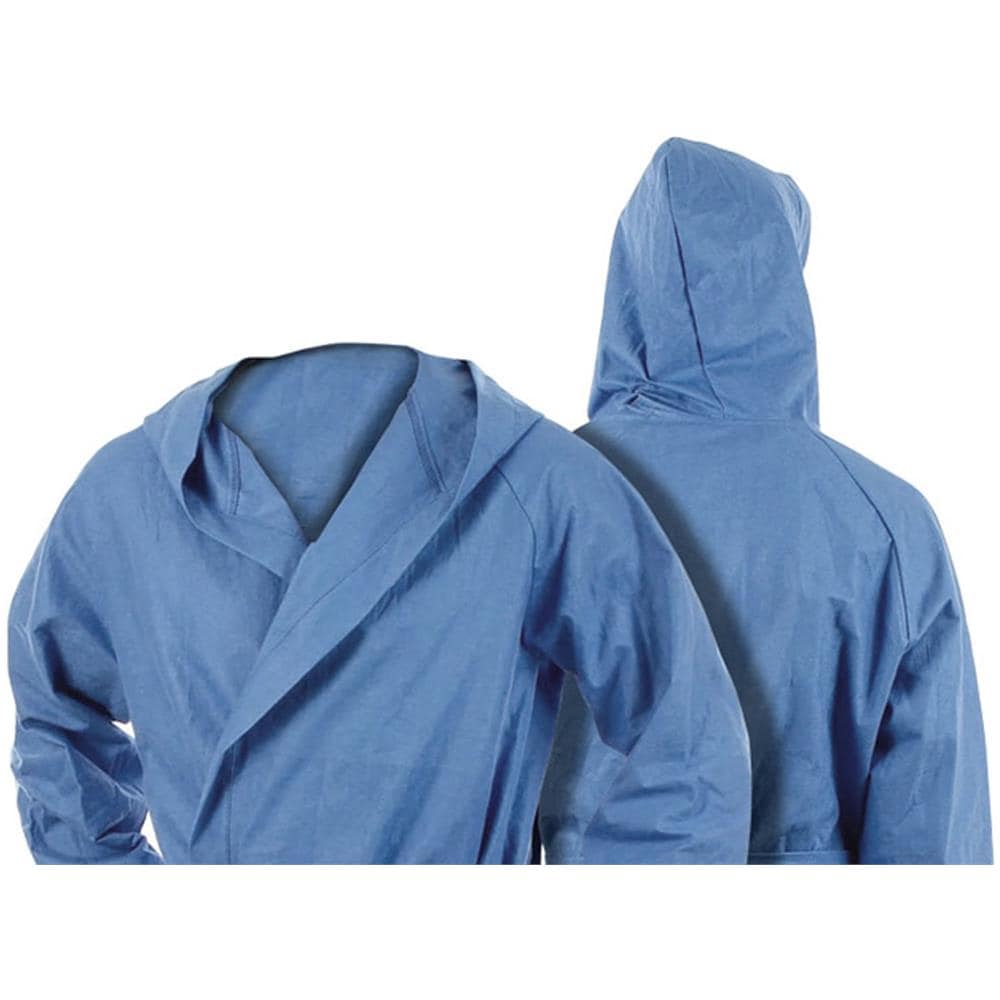 Accappatoio Con Cappuccio In Microfibra Adulto Unisex In Tinta Unita Vari Colori Xl Avio - Foto 6