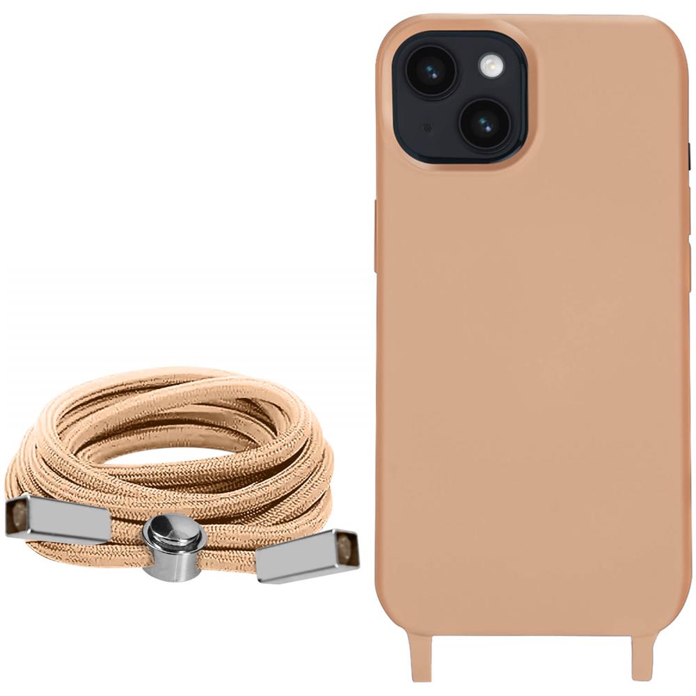 Cover Semirigida Per Iphone 14 Cordino Nylon 80 Cm Rose Gold - Foto 2
