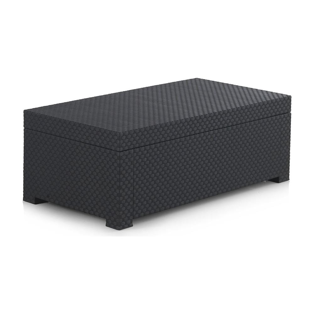 Baule Da Giardino Effetto Resina Intrecciata Antracite Tropea - Foto 1