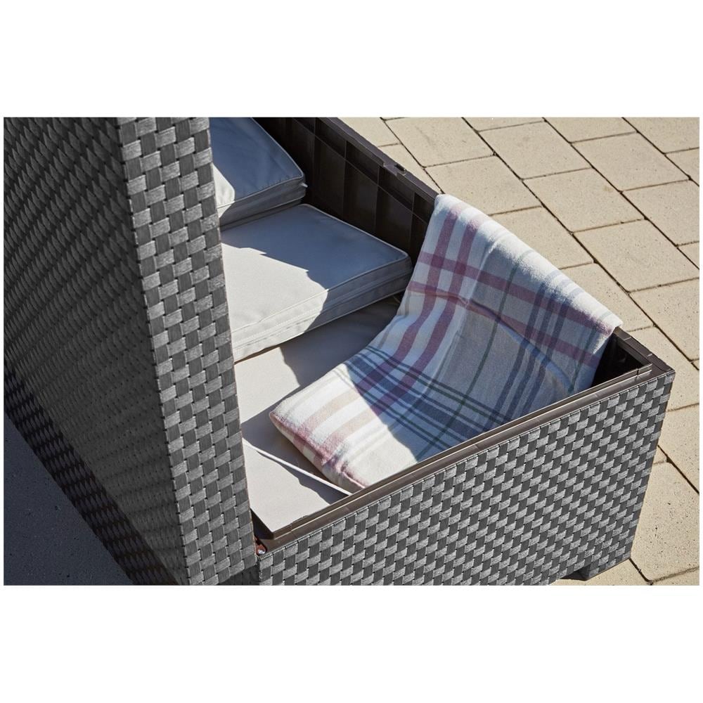 Baule Da Giardino Effetto Resina Intrecciata Antracite Tropea - Foto 6