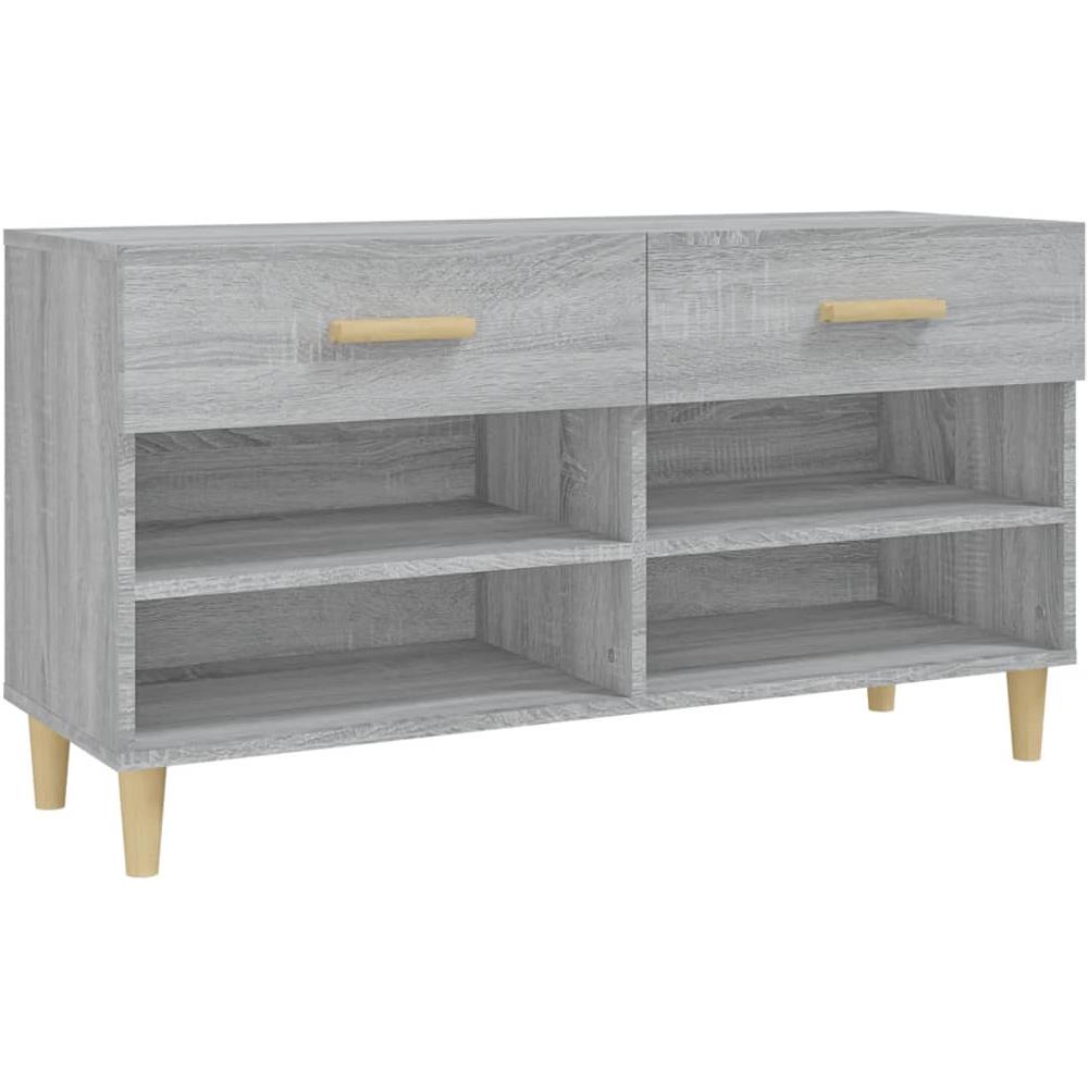 Scarpiera Grigio Sonoma 102x35x55 Cm In Legno Multistrato - Foto 2
