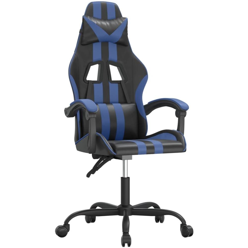 Sedia Da Gaming Girevole Nero E Blu In Similpelle - Foto 2
