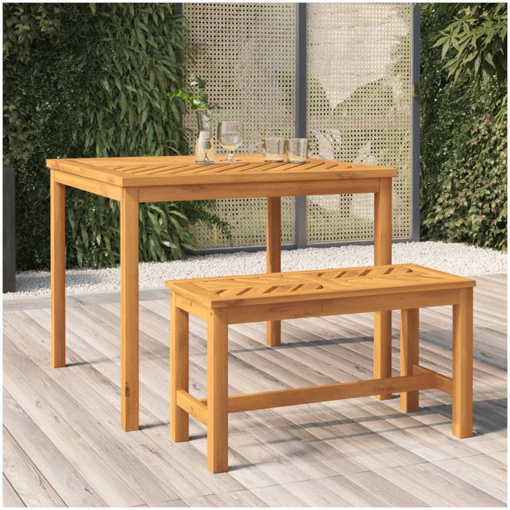 Panca da Giardino 80 cm in Legno Massello di Acacia - Foto 1