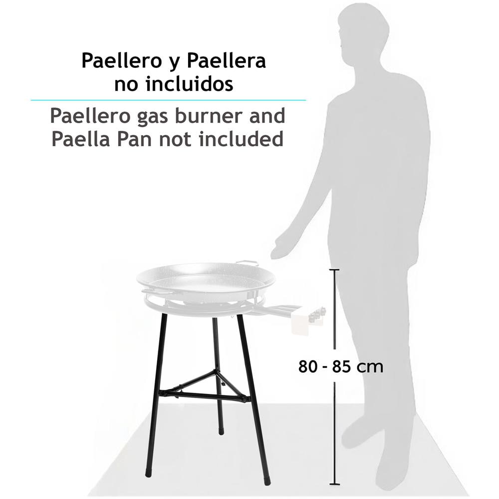 Supporto per Bruciatore Legl3 a Gas con 3 Piedi Robusti Bruciatori per Paella da 35-70 cm Colore Nero - Foto 4