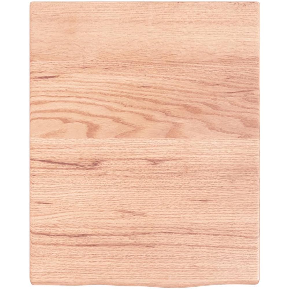 Ripiano Muro Marrone Chiaro 40x50x2 cm Massello Rovere Trattato - Foto 2