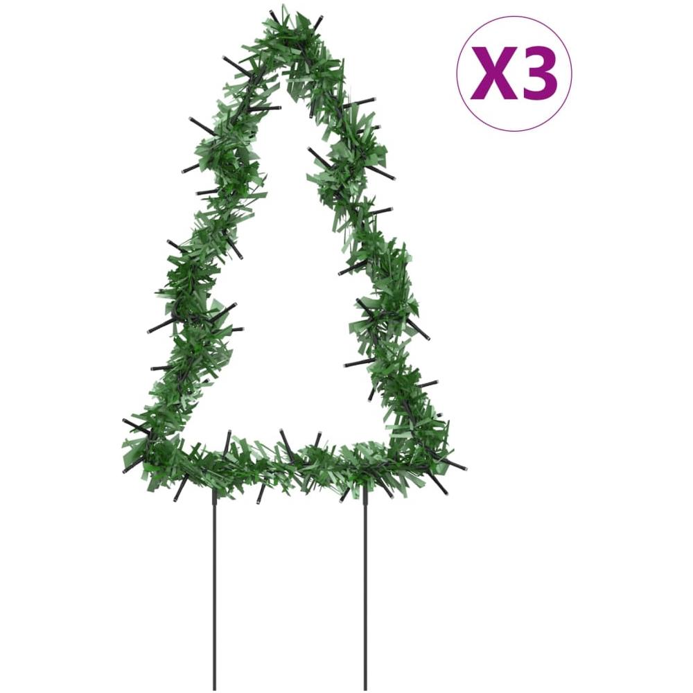 Decorazioni Luminose Natalizie Picchetti 3pz Albero 50led 30cm - Foto 1