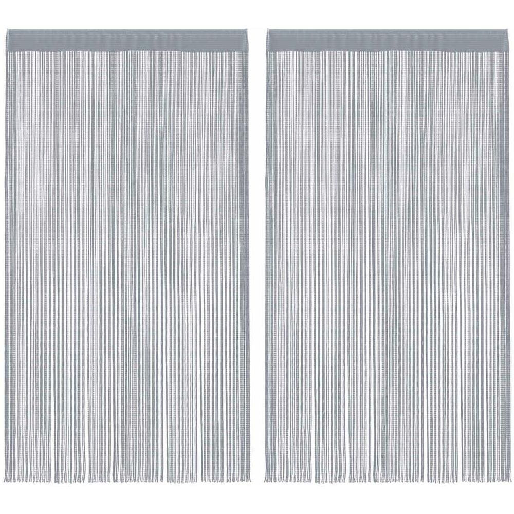 Tende a Filo 2 pz Grigio Chiaro 140x250 cm - Foto 1