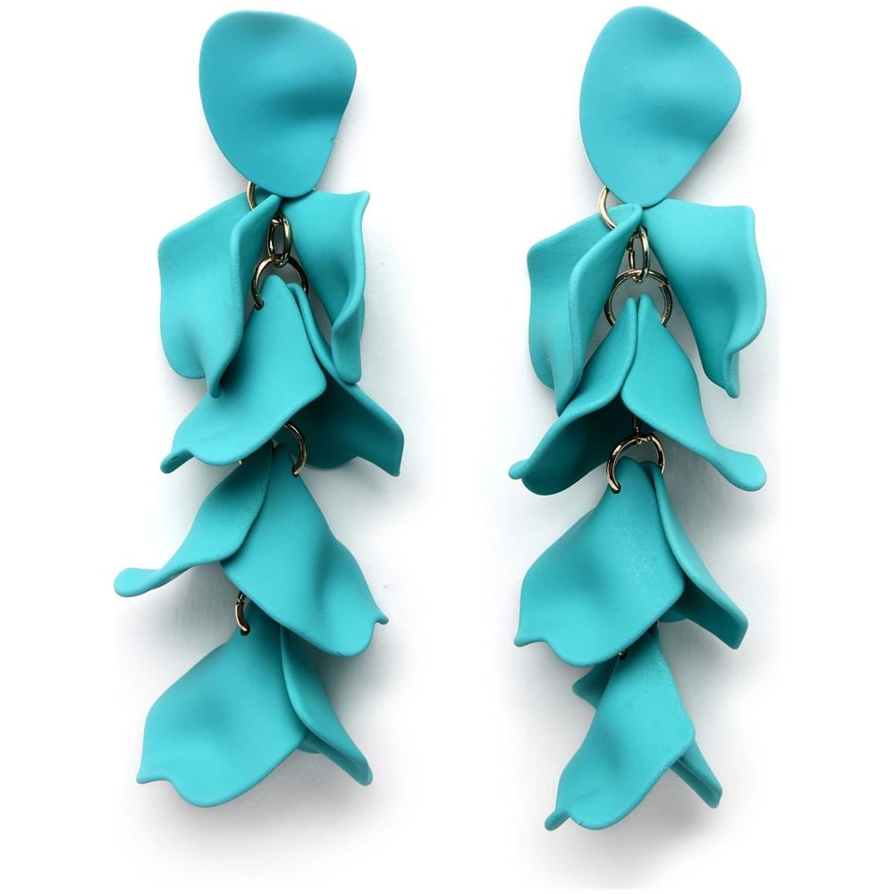 Orecchini a Forma di Petalo in Blu - Foto 1