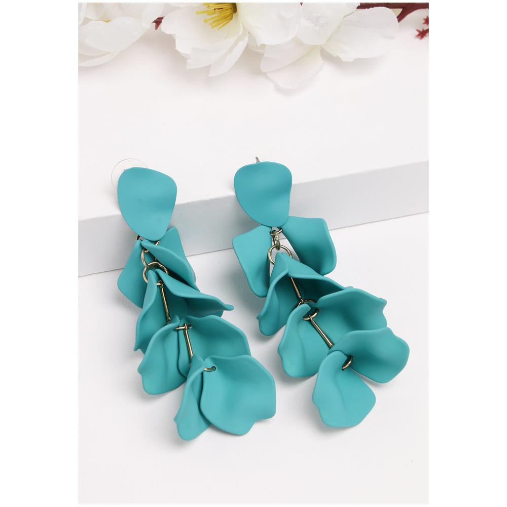 Orecchini a Forma di Petalo in Blu - Foto 2