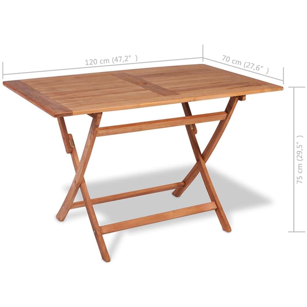 Set Da Pranzo Per Esterni 5 Pz In Legno Massello Di Teak - Foto 7