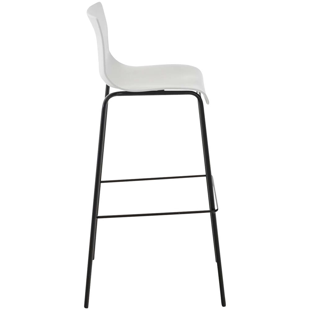 2 Sgabelli Alti HOOVER in Polipropilene - Set 2 Sgabelli Bar Design I Sedie Sgabello con Schienale I Sgabelli Ergonomici Bianco Nero - Foto 2