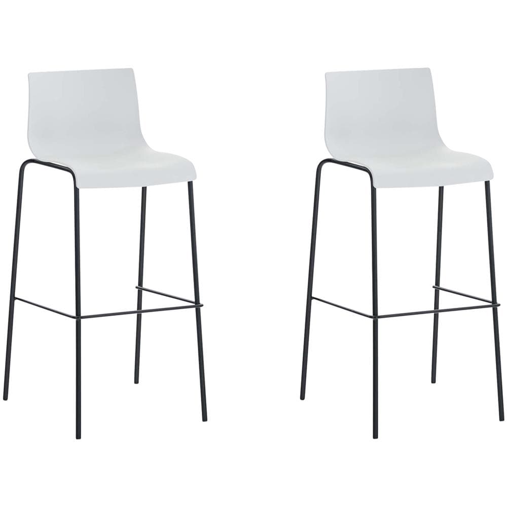 2 Sgabelli Alti HOOVER in Polipropilene - Set 2 Sgabelli Bar Design I Sedie Sgabello con Schienale I Sgabelli Ergonomici Bianco Nero - Foto 5