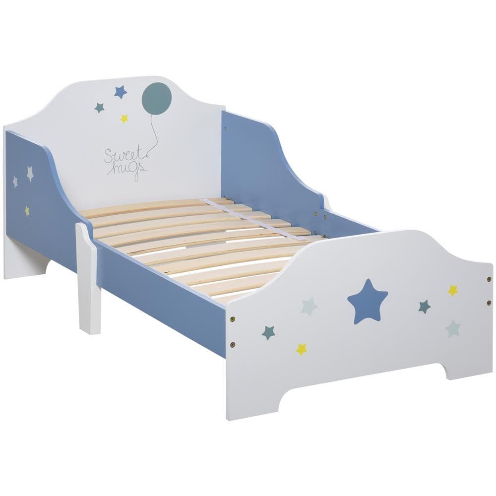 Letto Basso Per Bambini Di +3 Anni Con Sponde Blu E Bianco - Foto 1