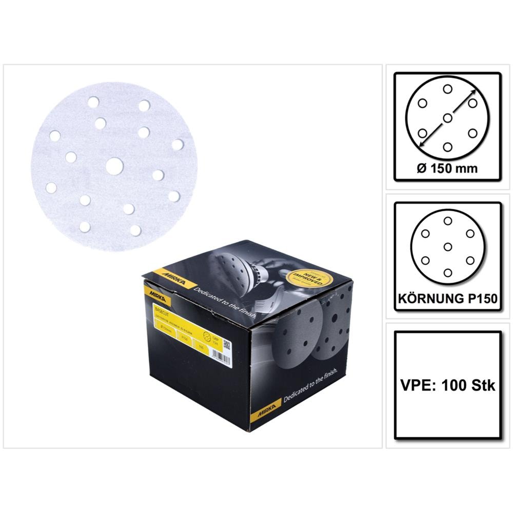 Basecut Disco Abrasivo Grip 150 Mm P150 / 15 Fori - 100 Pz. (2261109915)  - Foto 1