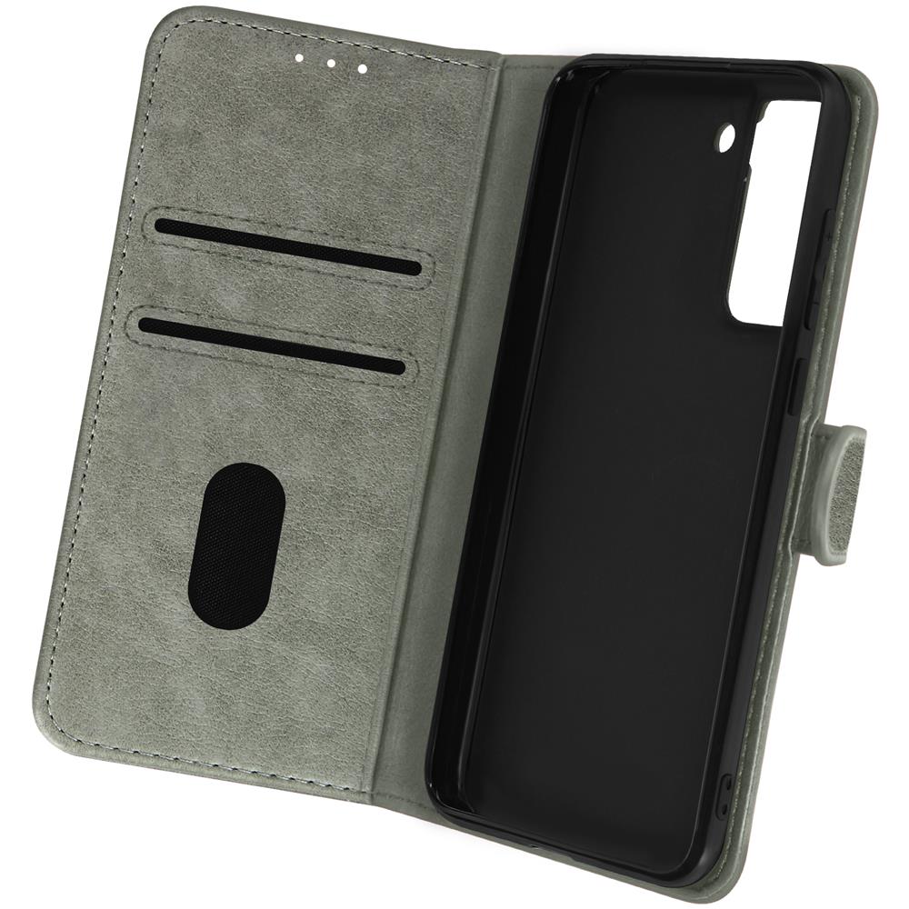 Custodia Per Samsung Galaxy S21 Fe Con Portacarte E Funzione Supporto Grigia - Foto 1