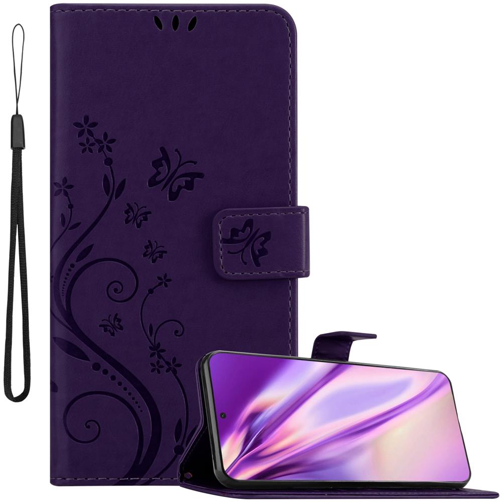 Cadorabo Custodia Compatibile Con Samsung Galaxy S22 Ultra In Lilla Scuro Fiore - Coperchio Protettivo In Design Floreale Con Chiusura Magnetica, Funzione Stand E Slot Per Carte - Foto 1