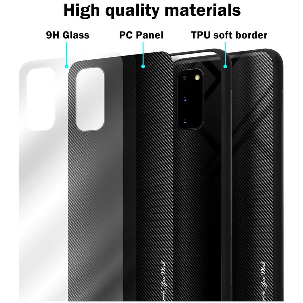Custodia Compatibile Con Samsung Galaxy S20 - Ottica A Strisce In Opale Nero - Coperchio Protettivo In Vetro Temperato E Silicone Tpu - Foto 7