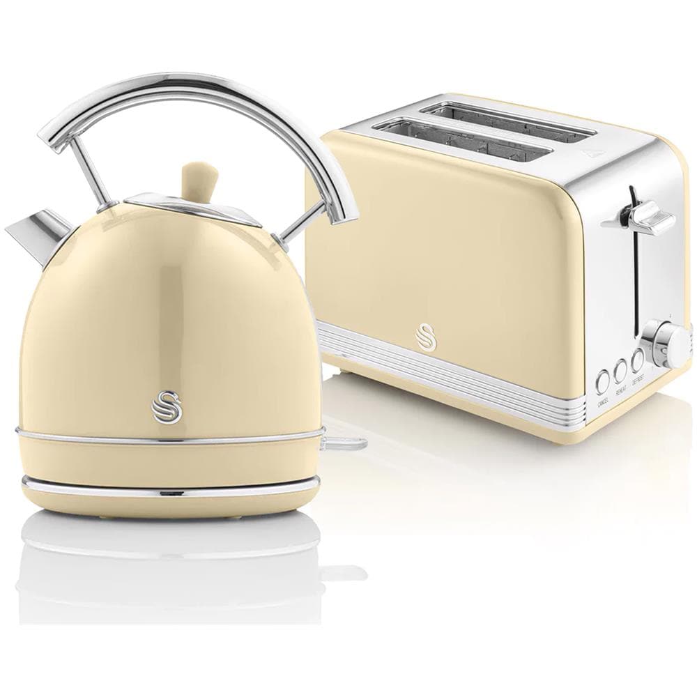 Set Per La Colazione Bollitore 1,8l Tostapane Senza Fili 2 Fette Larghe Colore Crema - Foto 1