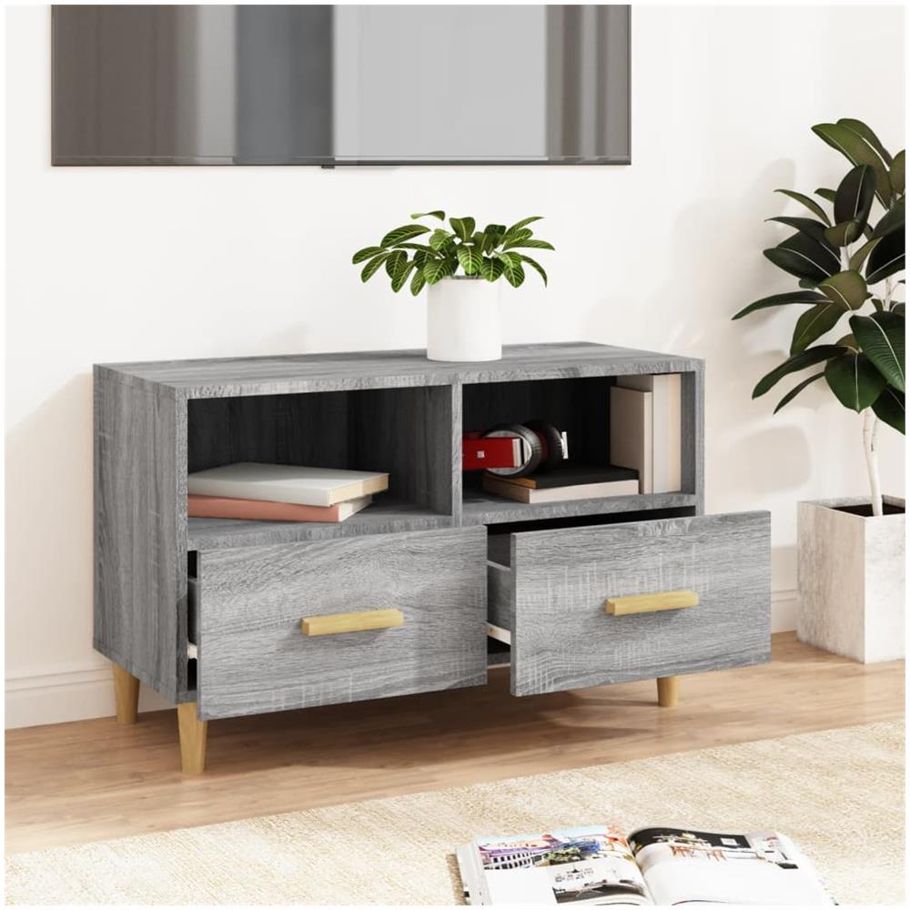 Mobile Porta Tv Grigio Sonoma 80x36x50 Cm In Legno Multistrato - Foto 10