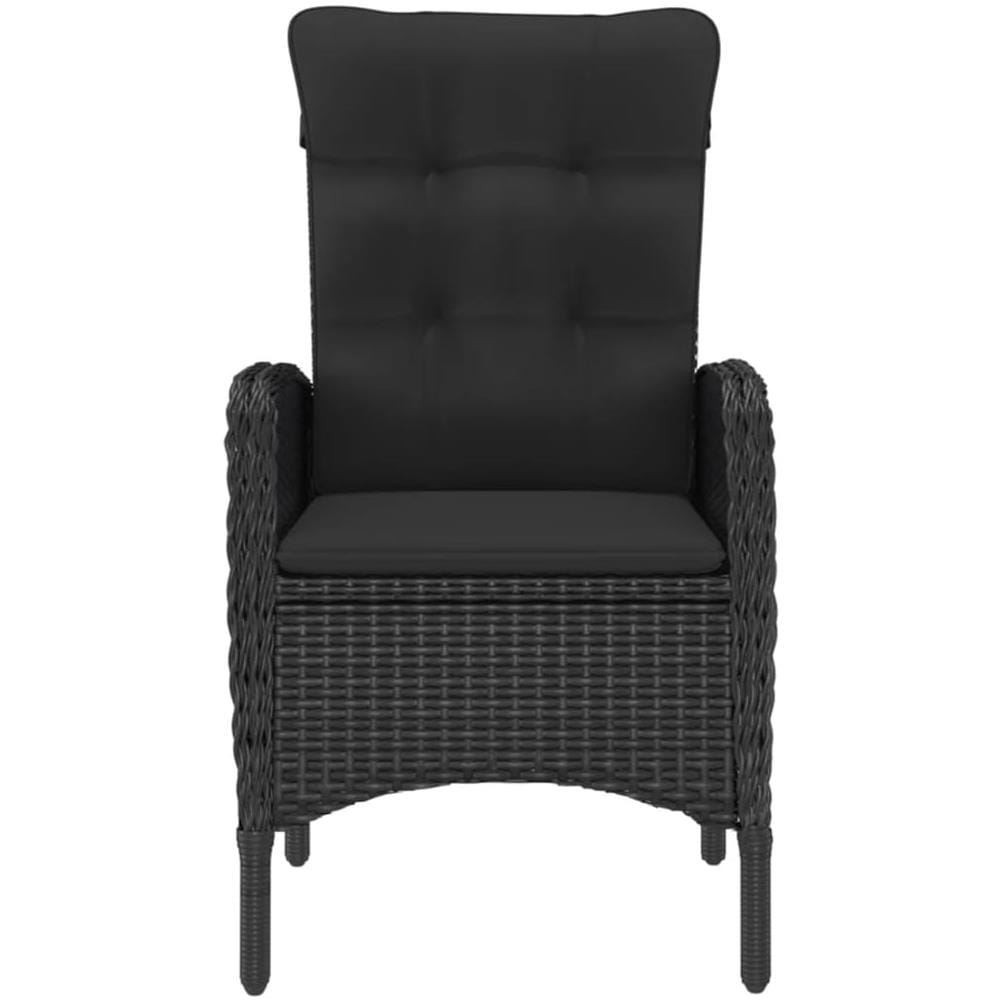 Set Mobili Da Pranzo Per Giardino 3 Pz Nero - Foto 4